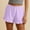 Purple, variant on Womens High Waisted White Ruffle Hem Shorts, Stretchy Breathable Lightweight, Button Front Elastic Waist Tummy Control Casual Summer Everyday Wear,Size S