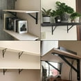 AUMIY 150/300mm Heavy Duty Shelf Brackets With Screws Black Metal Shelf