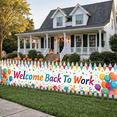 thumbnail image 2 of Colorful Design Welcome Back To Work Banner Decorative Balloons Festive Bunting Office Party Backdrop for Office Events Team Gatherings Employee Celebrations, 2 of 6