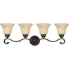 Nuvo Lighting 61415 - 4 Light Copper Espresso Honey Marble Glass Shades Vanity Light Fixture (60-1415)