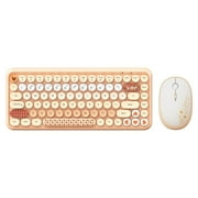 AJAZZ 308i Color Gradient Wireless Keyboard and Mouse Set, Retro Typewriter Keyboard with Cute Theme Round Keycaps for Mac/Windows/PC/Laptop