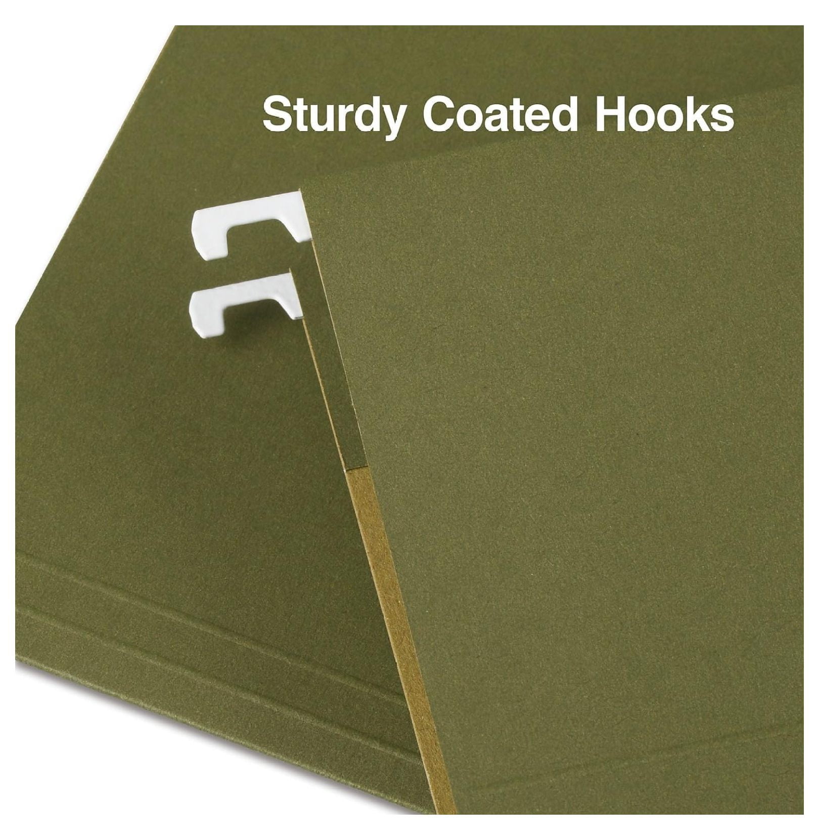 Hanging File Folders, Letter Size, 5‑Tab, Standard Green, Heavy‑Duty Construction – 100/Carton