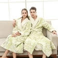 thumbnail image 5 of Lindreshi Robes for Women Fuzzy Unisex Winter Lengthened Coralline Plush Shawl Bathrobe Long Sleeved Robe Coat, 5 of 9