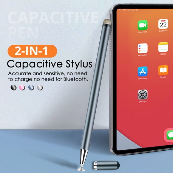 Stylo Capacitif Crayon Écran Tactile Stylet Étudiant Portable pour Tablette Téléphone Intelligent, Gris