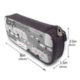 thumbnail image 3 of Picia Cats Group Pattern Large Capacity PU Leather Pencil Case Organizer Pen Marker Holder Double Zipper Storage Bag Big Pencil Pouch for College Office, 3 of 6