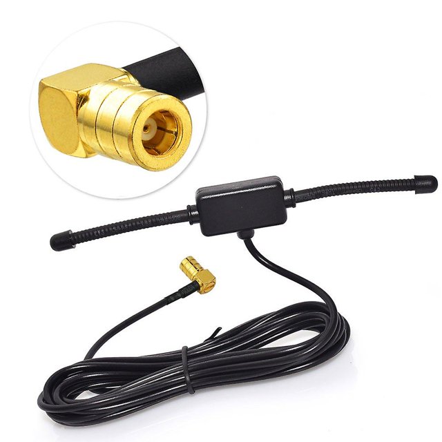 Eightwood Antena Dab Adaptador Smb para automóvil Antena de radio para automóvil Smb Dab Antena de parche de 433 mhz Antena de vidrio para parabrisas Antena Smb de ángulo recto 3 m para Sony Pion Rojo Verde Cocina, Decoración y Otros