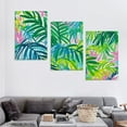thumbnail image 4 of JRXY Palm Leaves with Lush Branches and Leaves, Tropical Jungle Palm Leaves Art Wall Decor Oil Painting 12x16in x3 Ready to Hang 12x16x3pcs, 4 of 4