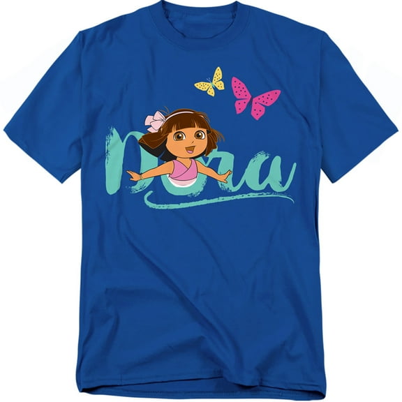 Popfunk Dora The Explorer With Butterflies Unisex Adult T Shirt, Royal, Small