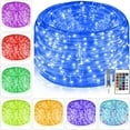 thumbnail image 1 of AMERTEER LED Rope Lights 120 LED/46ft Christmas Lights Outdoor IP65 Waterproof Fairy Tube Twinkle String Lights USB Powered&Timer 4 Mode Remote for Bedroom Party Home Patio Indoor Decorat, 1 of 7