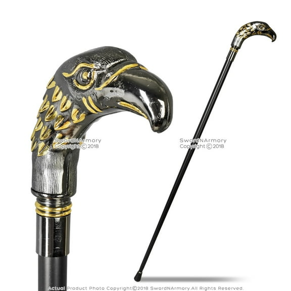 Munetoshi Golden Eagle Head Gentleman's Walking Costume Cane Decor Rubber Tip