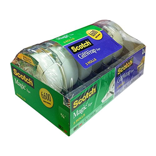 Scotch Magic & Gift Wrap Tape Rolls, 0.75 x 1000 in., Clear, 6 Count
