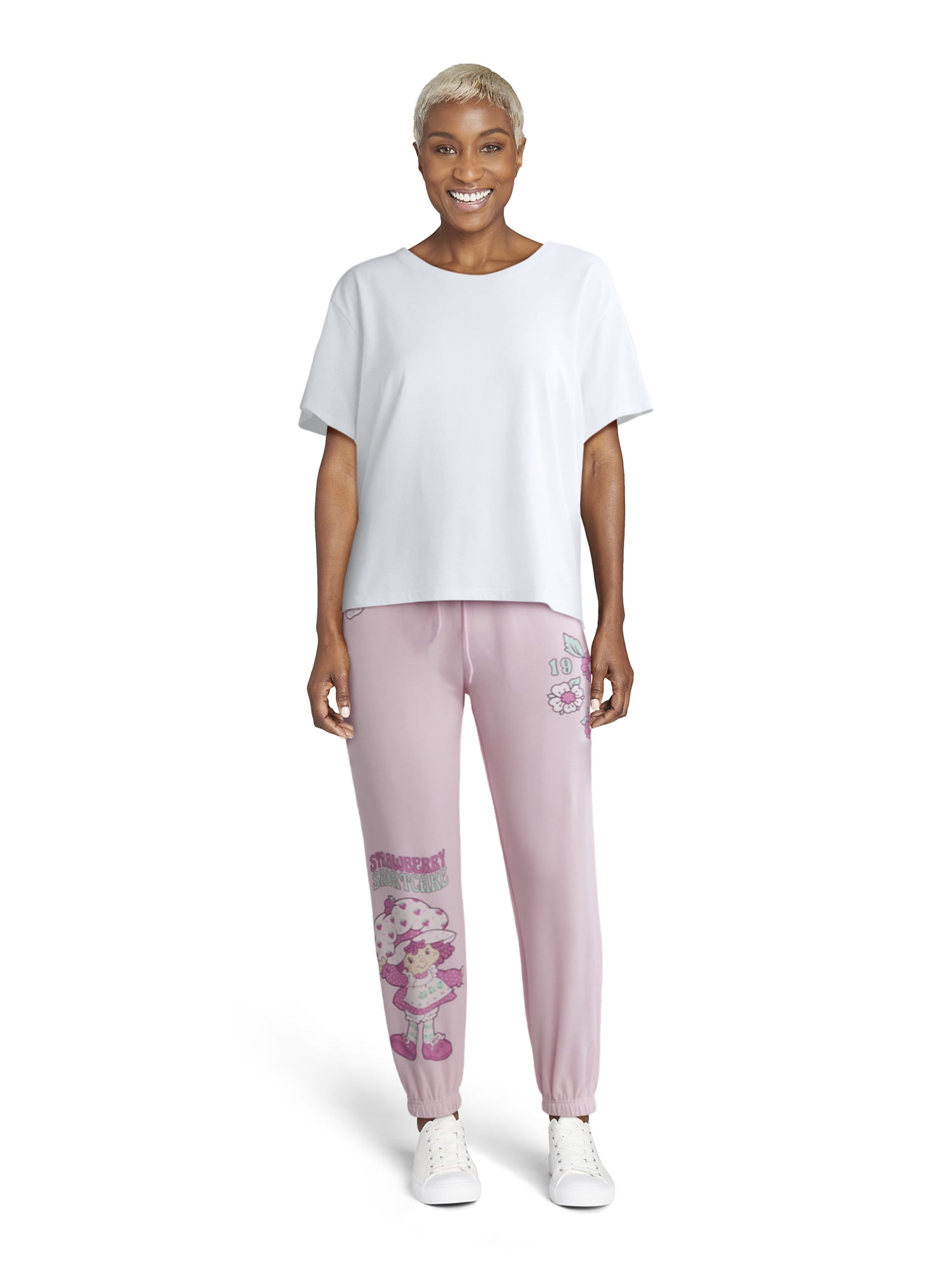 Strawberry Shortcake Women’s Graphic Jogger Pants, 29" Inseam, Sizes XXS-XXL