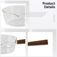thumbnail image 3 of Small Glass Pan High Borosilicate Heat-Resistant with Wooden Handle for Stove 13.5 fl oz, 3 of 5
