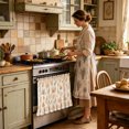 thumbnail image 4 of Farmhouse Stove Skirt Kitchen Oven Curtain – 30.7" x 21.3" Tie-On Fabric Cover with Lace Ruffle for Cottage Style Fall Decor, 4 of 4