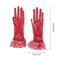 thumbnail image 3 of Unique Bargains 1 Pair Sunblock Mittens Fishing Net Rhinestone Sun Block Driving Gloves for Women Red, 3 of 5