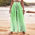 thumbnail image 1 of Pants for Women, Womens Fashionable Striped Printed Drawstring Wide Leg Pants, 1 of 5