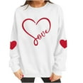 thumbnail image 6 of Itsame Valentine's Heart Sweatshirt Womens Long Sleeve T-Shirts Loose Crew Neck Tops White Size XL, 6 of 10