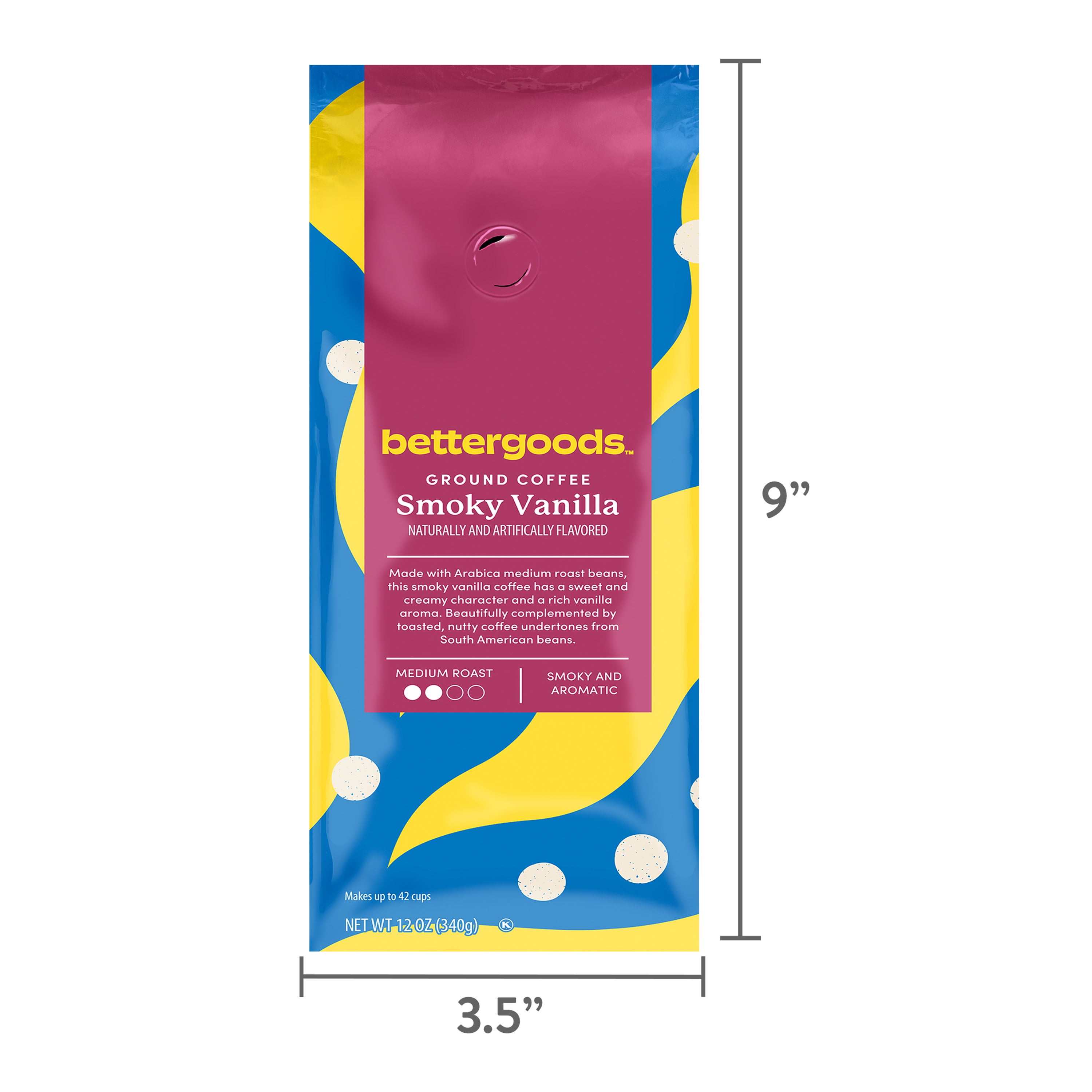 bettergoods Smoky Vanilla Flavored Ground Coffee, Medium Roast, 12 oz