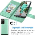 thumbnail image 5 of Galaxy Note 20 Case, Samsung Note 20 5G Wallet Case, Tekcoo Luxury PU Leather ID Cash Credit Card Slots Holder Carrying Folio Flip Cover [Detachable Magnetic Hard Case] & Kickstand - Turquoise, 5 of 6