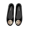 thumbnail image 3 of BURUDANI Women's Slip-On Ballet Flats with Gold Medallion Accent, 3 of 7