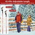 thumbnail image 4 of Moclever 2Pcs Walking Sticks 43-49in Adjustable Height, Aluminum Collapsible Hiking Poles with EVA Foam Grips for Hiking Mountain Climbing, Red, 4 of 13