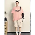 thumbnail image 4 of Conjunto de pantalones cortos con alfabeto para hombre, trajes deportivos grises, oferta de estilo coreano, conjuntos de camisetas y pantalones cortos de dos piezas para hombre, novedad en camisetas y, 4 of 5