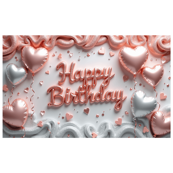 Balloon Decoration Happy Birthday Banner Polyester Material Party Backdrop Decorative Design for Birthday Party Indoor Celebration Event Decoration