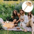 thumbnail image 1 of Phenofice 1Pcs Beach Portable Table Natural Wood for Picnics with Storage for Drinks, 1 of 8