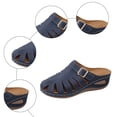 thumbnail image 5 of Rokment Womens Orthopedic Wedges Clogs Fisherman Sandals Boho Beach Vintage Buckles Leather Closed Toe Arch Support Platform Walking Mules Gladiator Backless Slip on Slides Summer Blue Size 9, 5 of 7