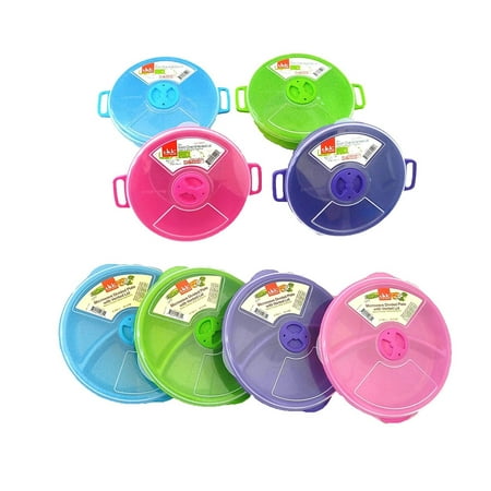 Set Of 4 Click Home Design Microwave Divided Plate With Vented Lid Set Of 4 Click Home Design Microwave Divided Plate With Vented Lid And Mini