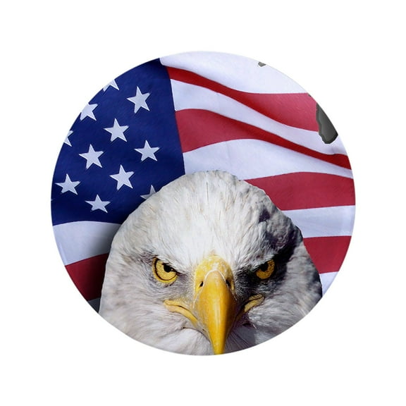 CafePress - Bald Eagle Over American Flag Button - 3.5" Button