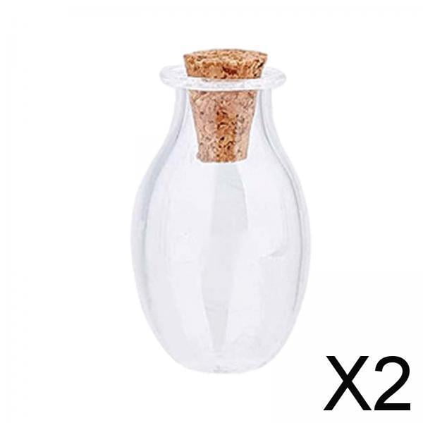 Colección de 6 Encantadoras Botellas de Cristal con Tapones de Madera 2 piezas