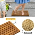 thumbnail image 5 of Teak Shower Mat, 21"x14" Wood Bath Mat Non-Slip Bathroom Mat Teak Bath Mats for Bathroom, Wooden Floor Mat Bathroom Mat for Inside, Outdoor or Spa(Small), 5 of 6