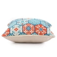 thumbnail image 2 of Manas Handwoven Patchwork Moroccan Indoor/Outdoor Throw Pillow, Teal/Orange, 20" x 20", Count per Pack 1, 2 of 3