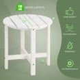 thumbnail image 3 of Table d'Appoint Adirondack de Patio 18 Pouces Résistant aux Intempéries en HDPE pour Jardin Blanc, 3 of 9