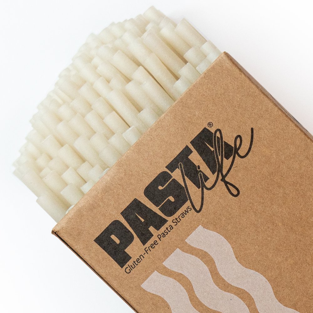 Pasta Straws, GlutenFree, EcoFriendly, 7.5" White 150 Count by