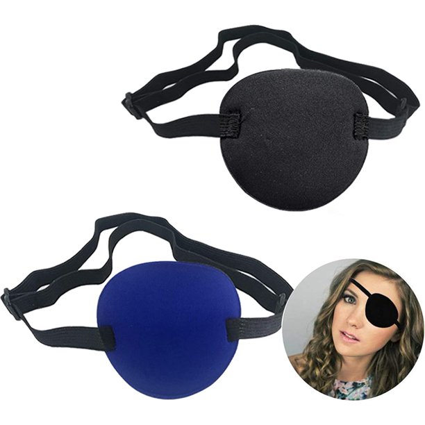 Eye Patches, 2 PCS Medical Lazy Eye Patches, Soft and Adjustable Pirate