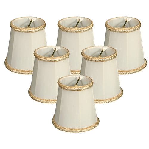 Royal Designs, Inc. Decorative Trim Empire Chandelier Shade CS-113WH-6, White, 3 x 4.25 x 4.25, Pack of 6