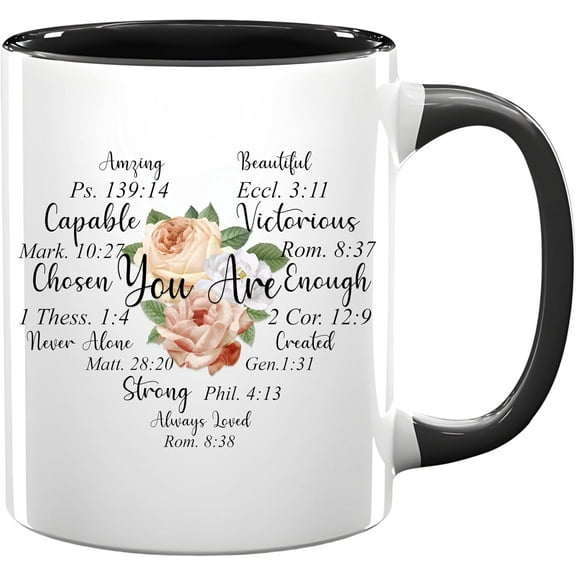Christian Gifts for Women Ceramic Coffee Mug - Bible Verse Christian Mug on Birthday, Christmas, Sister, Friend - Religious Gifts for Women - Spiritual Encouragement Gift (Accent Mug Blue 11Oz)