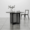 thumbnail image 4 of 46" Modern Wood Round Dining Table,Tabacco Oak,Dining Room&Kitchen,Black, 4 of 7