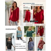 a.Jesdani Womens Plus Size Long Sleeve Tunic Tops Casual Floral Henley Shirts m-4x