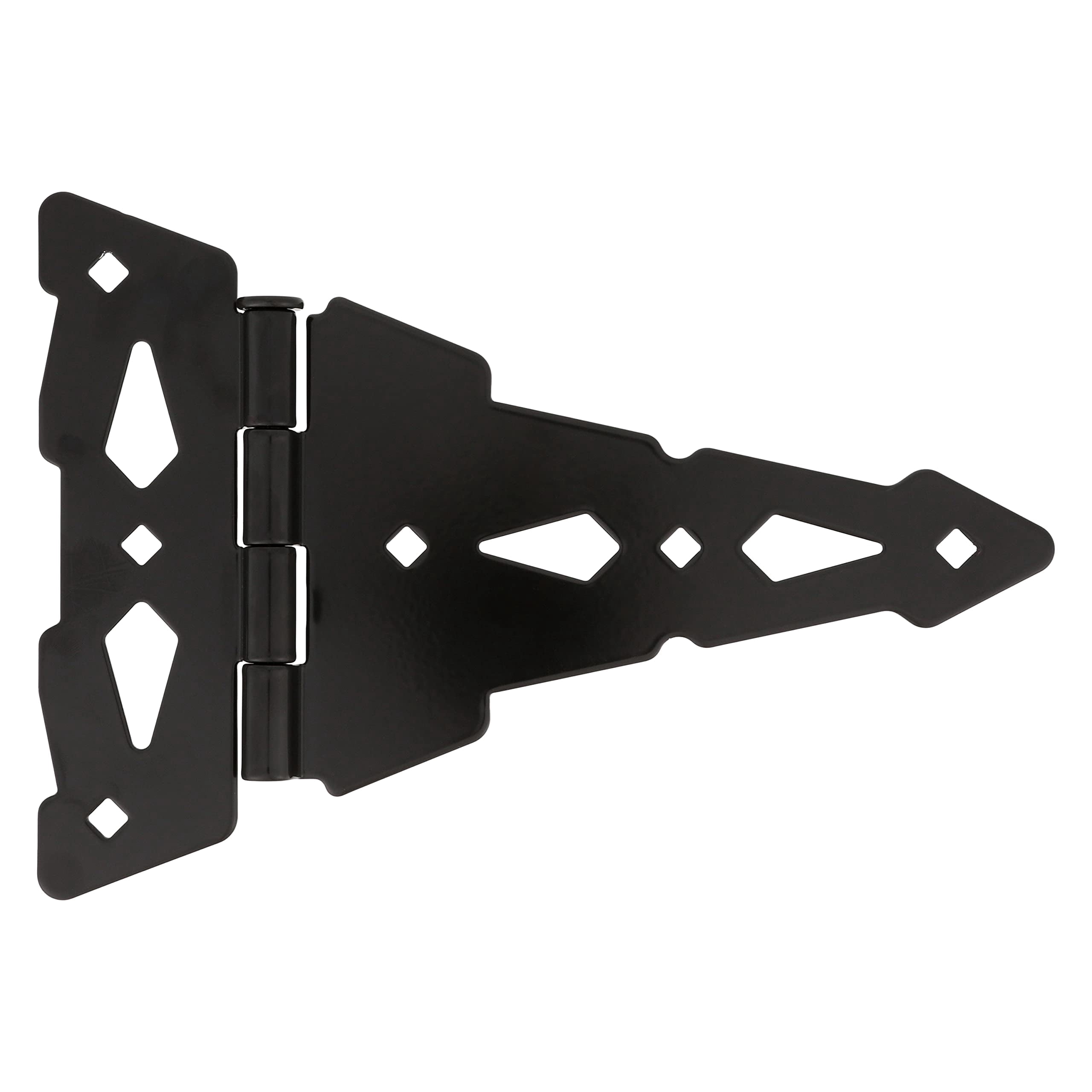 8in Decorative T Hinge | Heavy Duty Zinc Wood Gate Hinge | Pair – Black