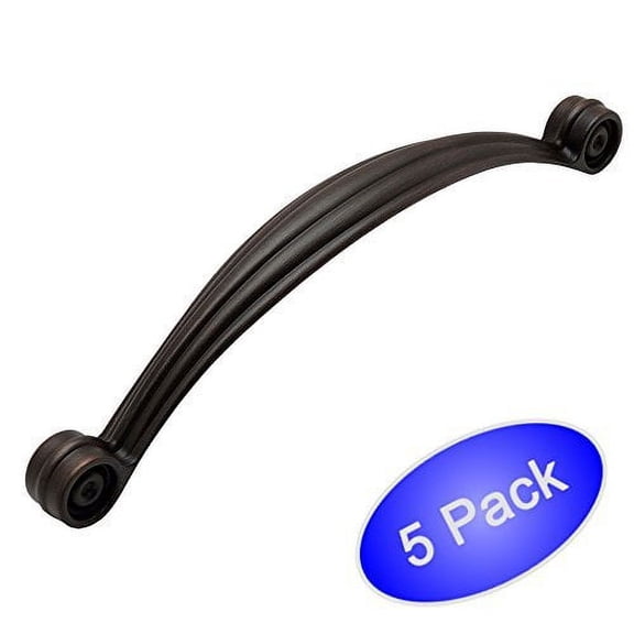 Cosmas 9494ORB Oil Rubbed Bronze Cabinet Hardware Handle Pull - 5" (128mm) Hole Centers - 5 Pack