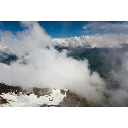 Russian Landscape - High angle view of mountain landscape Carousel Mountain Krasnaya Polyana Sochi Caucasus Mountains Russia Poster Print
