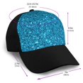 thumbnail image 2 of Naloa Blue Glitter Adult adjustable Print Baseball Hat, Patchwork curved brim baseball capfor Men and Women, One Size, 2 of 5