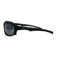 thumbnail image 4 of Xloop Mens Rectangle Warp Around Plastic Sport Sunglasses Matte Black, 4 of 4