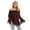 Wine Red, variant on Women's Leopard Print Off Shoulder Chiffon Tops Sheer Long Sleeve Casual Blouse Shirts Loose Fit Flowy Tops, S-2XL