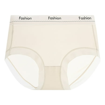 MQLKF Ladies Ultrathin Traceless Breathable Ice Silk Mid High Waist Hip Lifting Transparent Soft Panties Breathable Flexible Cozy Women Underwear