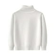 thumbnail image 3 of Kukoosong Toddler Girls' Boys' Knitted Sweater Baby Girls Clothes Long Sleeve Turtleneck Sweaters Solid Color Pullover Sweatshirt Tops for 3 Years, 3 of 6