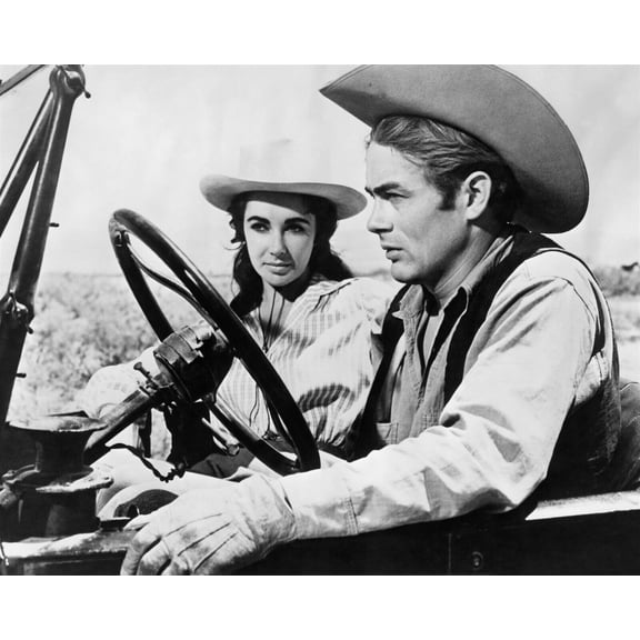 Giant James Dean at wheel of Ford Model T with Elizabeth Taylor 24x30 inch poster